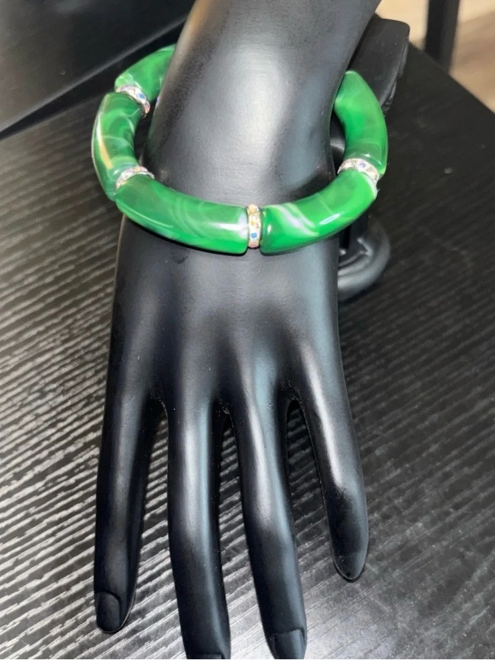 REESELYN CREATIONS Handcrafted Stretch Tube Bangles w/ Rhinestone Spacers - Picture 5 of 10